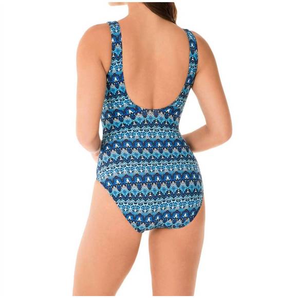 NEW MIRACLESUIT criss cross escape underwire one piece swimsuit in mosaica - Picture 2 of 3